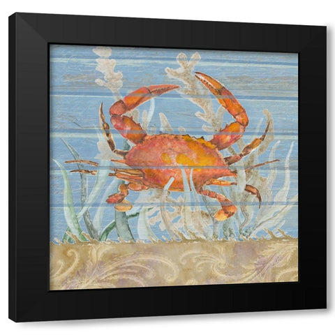 Ocean Floor Blue Square III Black Modern Wood Framed Art Print by Gaynor, Janice