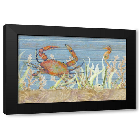 Ocean Floor Crab Black Modern Wood Framed Art Print by Gaynor, Janice