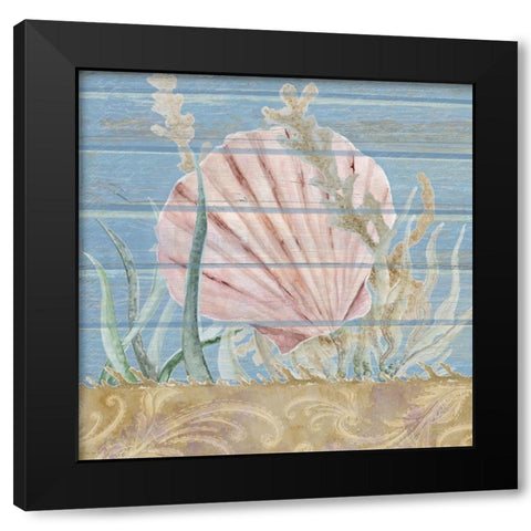 Ocean Floor Blue Square I Black Modern Wood Framed Art Print by Gaynor, Janice