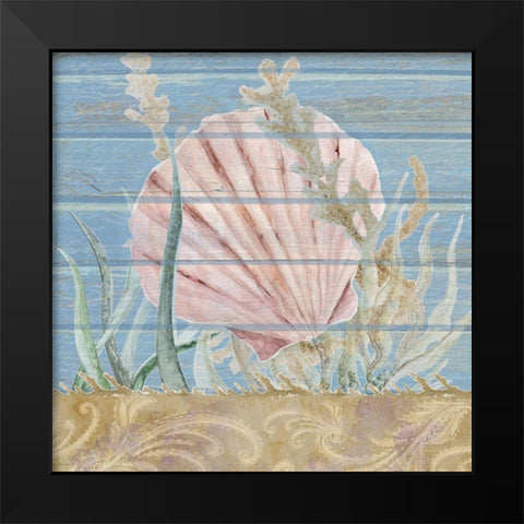 Ocean Floor Blue Square I Black Modern Wood Framed Art Print by Gaynor, Janice