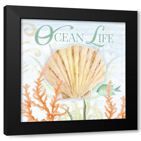 Ocean Life Black Modern Wood Framed Art Print by Gaynor, Janice