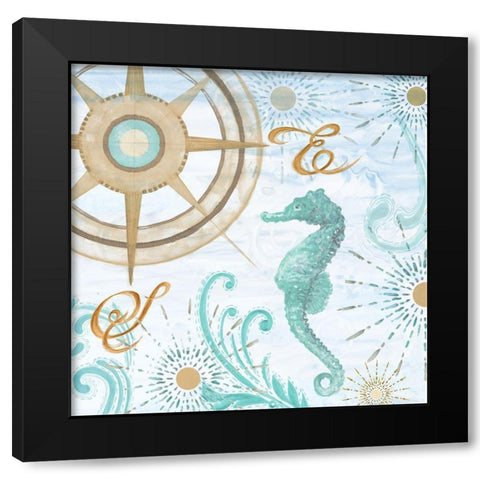 Teal Coastal Collection III Black Modern Wood Framed Art Print by Gaynor, Janice