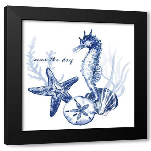 Seas The Day Black Modern Wood Framed Art Print by Gaynor, Janice