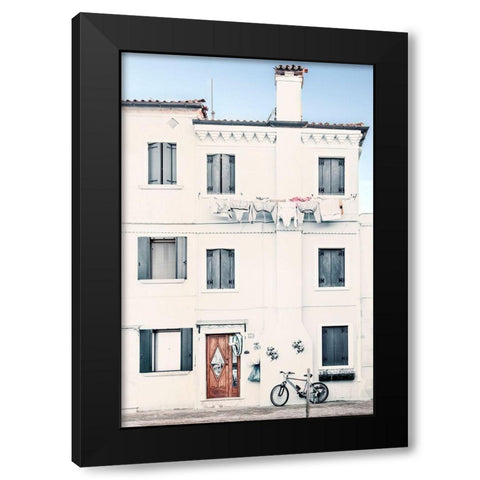Quiet Mediterranean Village Black Modern Wood Framed Art Print with Double Matting by Amos, Andy