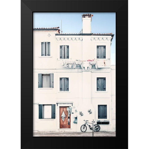 Quiet Mediterranean Village Black Modern Wood Framed Art Print by Amos, Andy