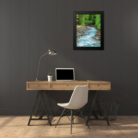 Countryside River Black Modern Wood Framed Art Print by Peck, Gail