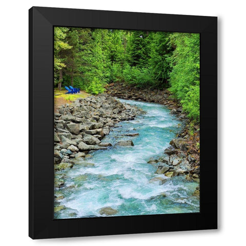 Countryside River Black Modern Wood Framed Art Print by Peck, Gail