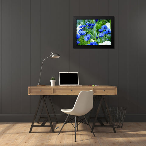 Vibrant Blue Hues Black Modern Wood Framed Art Print by Peck, Gail