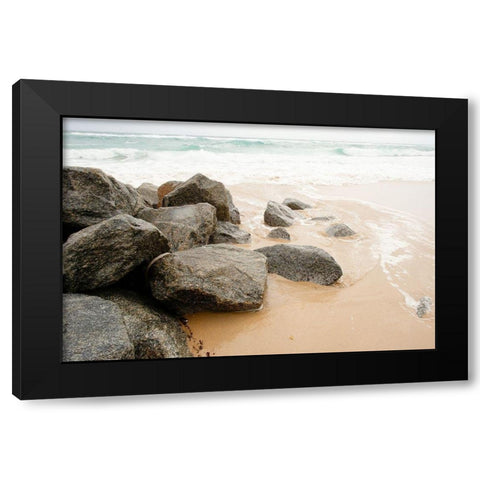Beachy Shores Black Modern Wood Framed Art Print with Double Matting by Bill Carson Photography