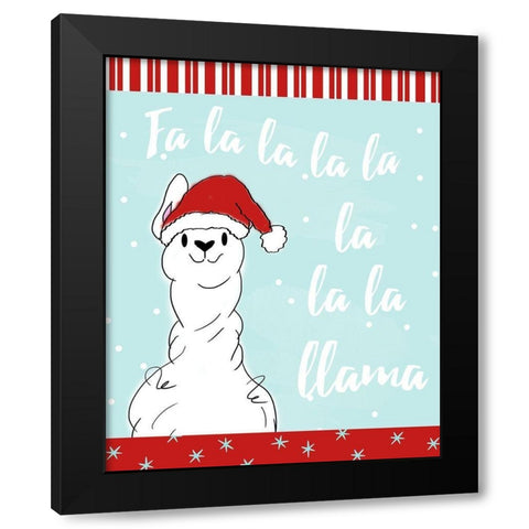 Fa La Llama Black Modern Wood Framed Art Print by Quach, Anna