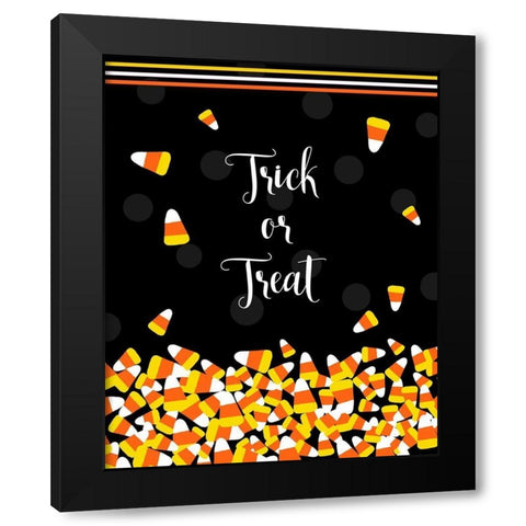 Trick or Treat Black Modern Wood Framed Art Print with Double Matting by Quach, Anna