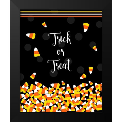Trick or Treat Black Modern Wood Framed Art Print by Quach, Anna