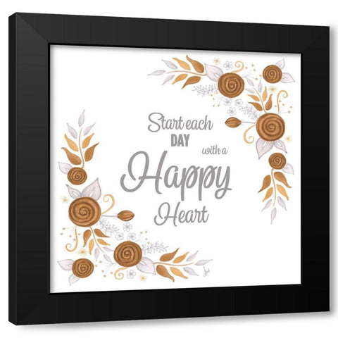 Harvest Floral II Black Modern Wood Framed Art Print with Double Matting by Metz, Andi