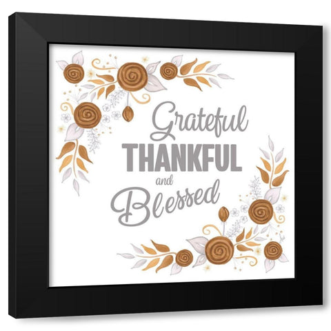 Harvest Floral I Black Modern Wood Framed Art Print with Double Matting by Metz, Andi