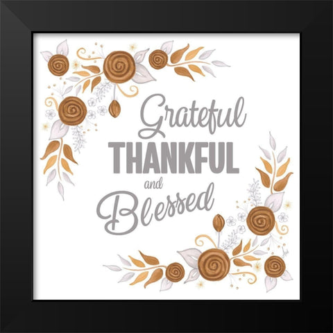 Harvest Floral I Black Modern Wood Framed Art Print by Metz, Andi