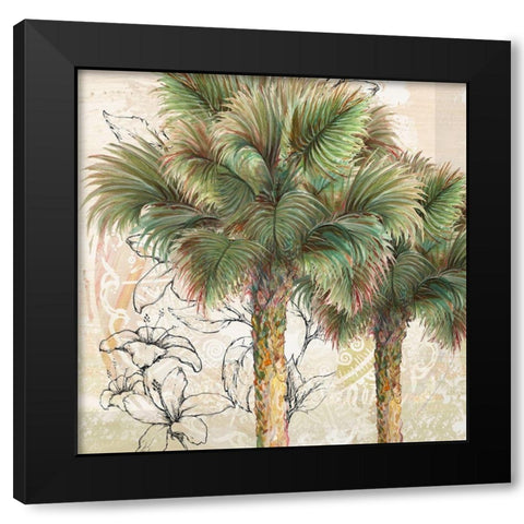 Palms Away I Black Modern Wood Framed Art Print with Double Matting by Diannart