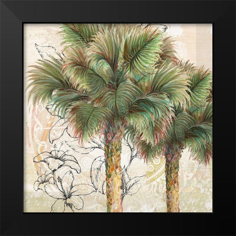 Palms Away I Black Modern Wood Framed Art Print by Diannart