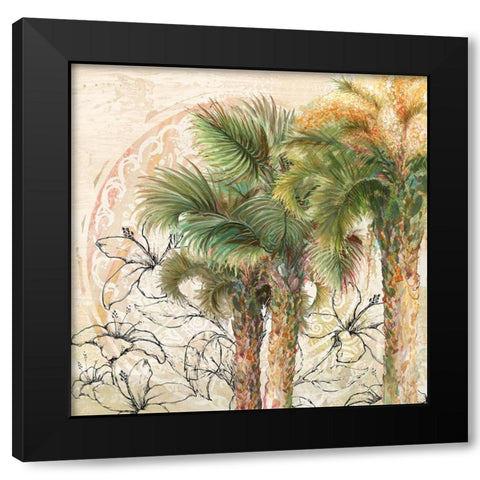 Palms Away II Black Modern Wood Framed Art Print by Diannart