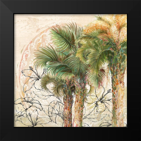 Palms Away II Black Modern Wood Framed Art Print by Diannart