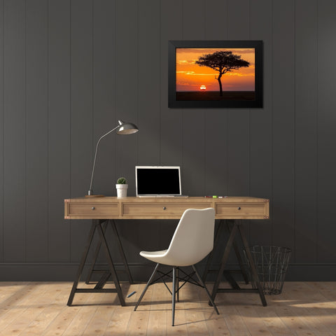 African Sunset II Black Modern Wood Framed Art Print by Jimmyz