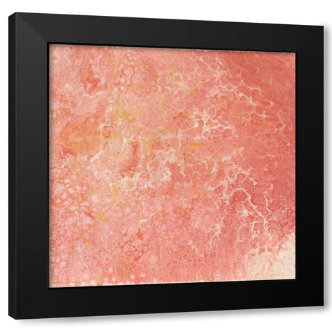Modern Peach Flow I Black Modern Wood Framed Art Print with Double Matting by Hakimipour, Tiffany