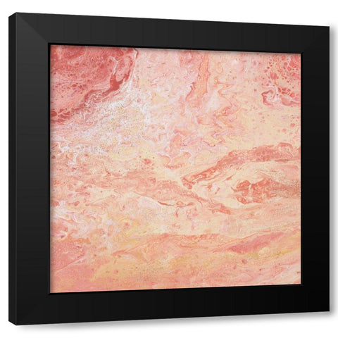 Modern Peach Flow II Black Modern Wood Framed Art Print with Double Matting by Hakimipour, Tiffany