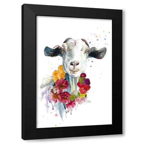 Cute Goat Black Modern Wood Framed Art Print by Pinto, Patricia