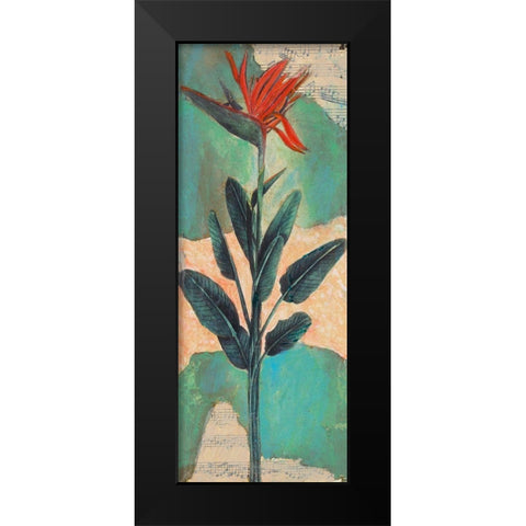 Bird Of Paradise Black Modern Wood Framed Art Print by Pattinian, Merri