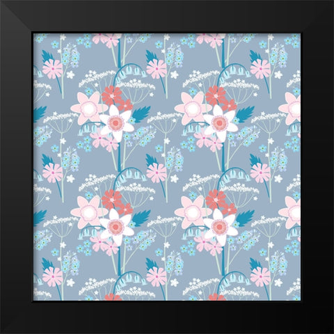 Hedgrow Lane Pattern Black Modern Wood Framed Art Print by Gardner, Sarah