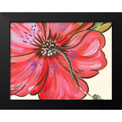 Vibrant Tropical Flower Black Modern Wood Framed Art Print by Del Sol, Ani
