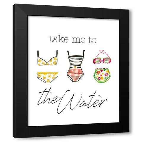 Take Me to the Water Black Modern Wood Framed Art Print by Del Sol, Ani