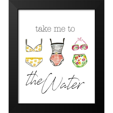 Take Me to the Water Black Modern Wood Framed Art Print by Del Sol, Ani