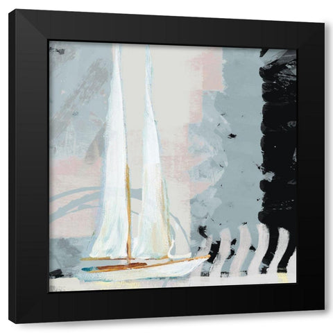 Boat Sailing II Black Modern Wood Framed Art Print by Meneely, Dan
