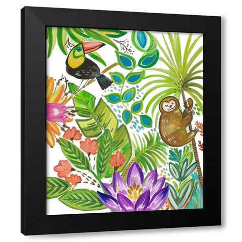 Tropical Wildlife II Black Modern Wood Framed Art Print with Double Matting by Del Sol, Ani