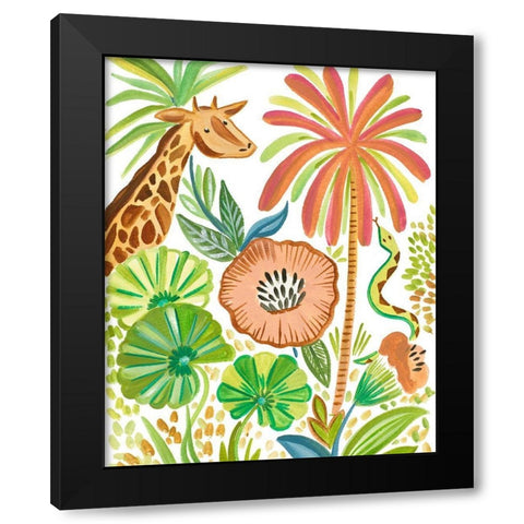Tropical Wildlife I Black Modern Wood Framed Art Print with Double Matting by Del Sol, Ani