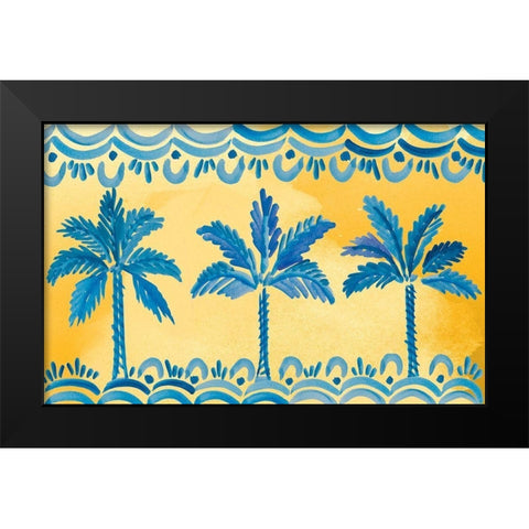Sunny Palms Black Modern Wood Framed Art Print by Del Sol, Ani