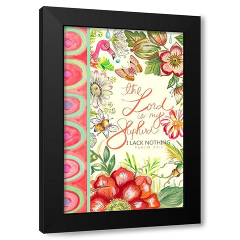 Lord is my Shepherd Black Modern Wood Framed Art Print with Double Matting by Del Sol, Ani