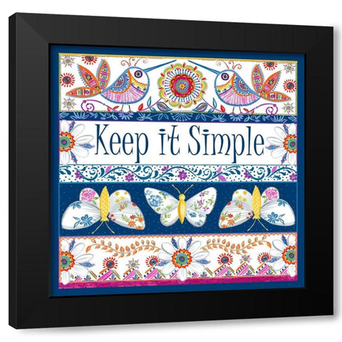 Keep it Simple Black Modern Wood Framed Art Print by Del Sol, Ani