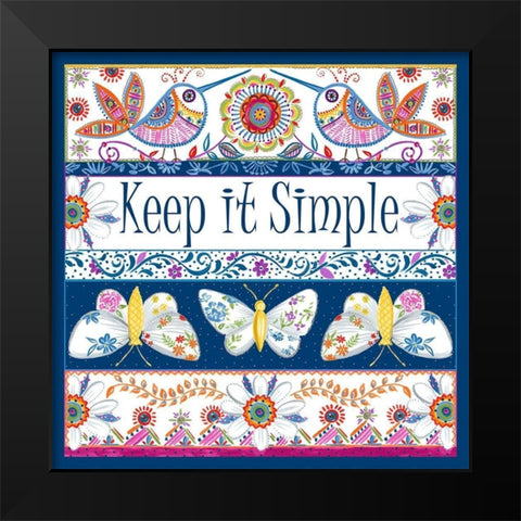Keep it Simple Black Modern Wood Framed Art Print by Del Sol, Ani