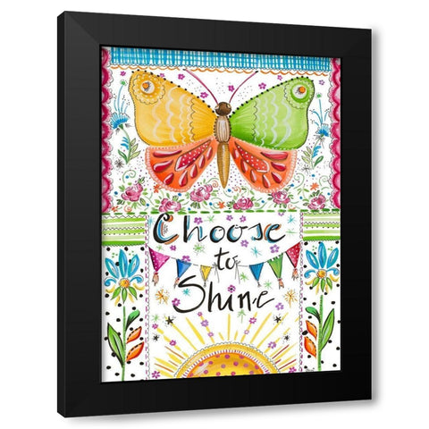 Choose to Shine Black Modern Wood Framed Art Print with Double Matting by Del Sol, Ani
