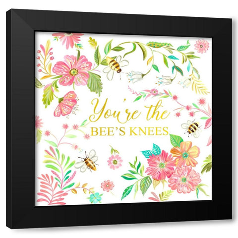 Youre the Bees Knees Black Modern Wood Framed Art Print by Del Sol, Ani