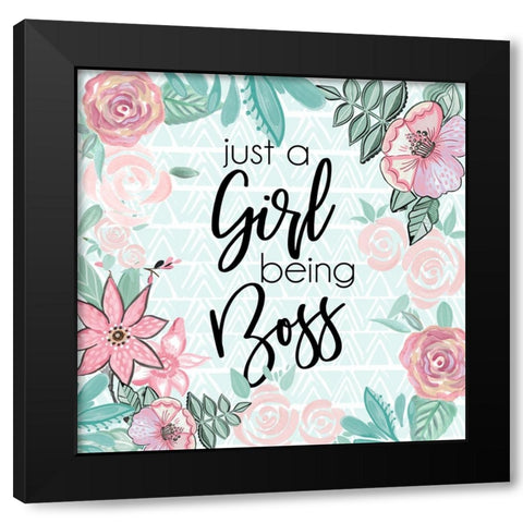 Just A Girl Being Boss Black Modern Wood Framed Art Print with Double Matting by Del Sol, Ani