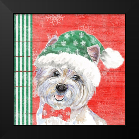 Holiday Puppy IV Black Modern Wood Framed Art Print by Pinto, Patricia