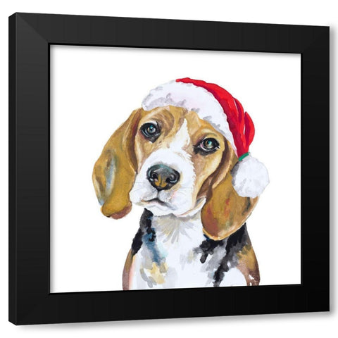 Holiday Dog I Black Modern Wood Framed Art Print by Pinto, Patricia