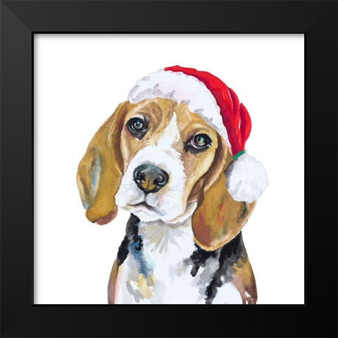 Holiday Dog I Black Modern Wood Framed Art Print by Pinto, Patricia