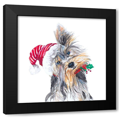 Holiday Dog III Black Modern Wood Framed Art Print by Pinto, Patricia
