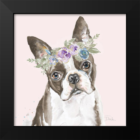 Flower Crown Pet III Black Modern Wood Framed Art Print by Pinto, Patricia