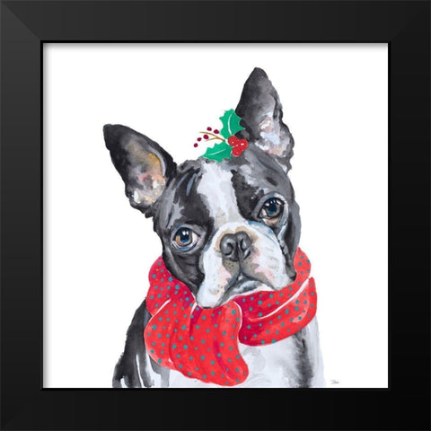 Holiday Dog II Black Modern Wood Framed Art Print by Pinto, Patricia