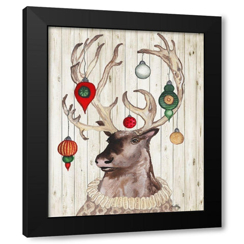 Christmas Reindeer I Black Modern Wood Framed Art Print by Medley, Elizabeth