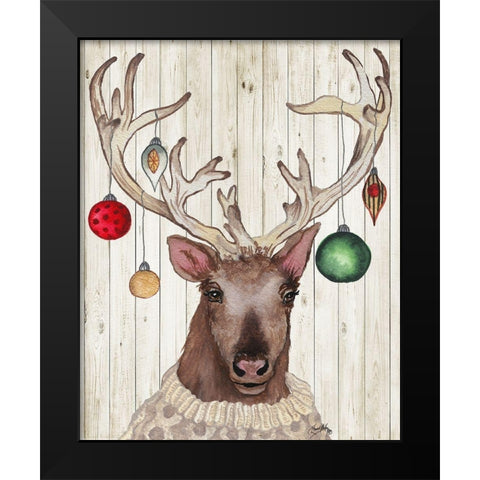 Christmas Reindeer II Black Modern Wood Framed Art Print by Medley, Elizabeth